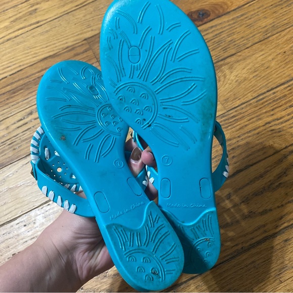 Jack Rogers Turquoise Georgica Jelly Thong Sandal Size 7 - Picture 5 of 6